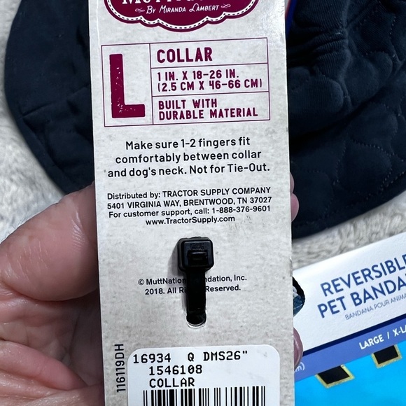 Mutt Nation collar size large/ Top paw dog hat size lg/XL and pet bandana lot - Picture 9 of 9